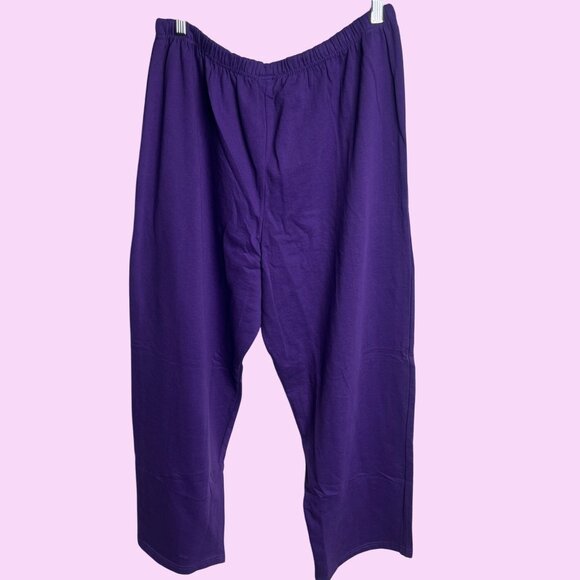 Anthony Richards Womens Pants‎ Size 1X Purple Jersey Pull On Stretch Straight - Picture 1 of 8